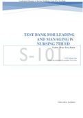TEST BANK FOR LEADING AND MANAGING IN NURSING 7TH EDITION YODER WISE