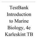 TestBank Introduction to Marine Biology, 4e Karleskint TB