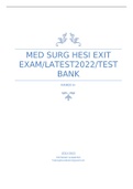 MED SURG HESI EXIT EXAM/LATEST2022/TEST BANK(latest update)