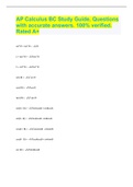 AP Calculus BC Study Guide&comma; Questions with accurate answers&period; 100&percnt; verified&period; Rated A&plus;