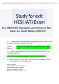 ALL HESI EXIT Questions and Answers Test Bank&semi; A&plus; Rated Guide &lpar;2022&sol;23&rpar;
