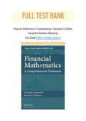 Financial Mathematics A Comprehensive Treatment 1st Edition Campolieti Solutions Manual