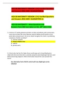 HESI OB MATERNITY VERSION 1 (V1) Verified Questions and Answers 2022-2023  GUARANTEED A+