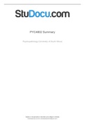 SUMMARY NOTES OF PYC4802 - UNDERSTANDING PSYCHOPATHOLOGY COVERING THEMES 2 - 4