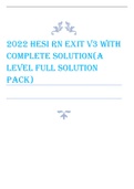 2022 HESI RN EXIT V3 WITH  COMPLETE SOLUTION(A  LEVEL FULL SOLUTION  PACK)