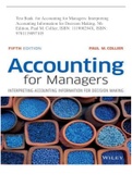Test Bank for Accounting for Managers: Interpreting  Accounting Information for Decision Making, 5th  Edition
