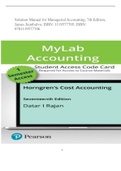 Solution Manual for Managerial Accounting, 7th Edition