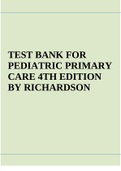 TEST BANK FOR PEDIATRIC PRIMARY CARE 4TH EDITION BY RICHARDSON