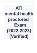 ATI mental health proctored Exam (2022-2023) (Verified).