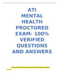 ATI MENTAL HEALTH PROCTORED EXAM- 100% VERIFIED QUESTIONS AND ANSWERS