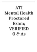 ATI Mental Health Proctored Exam; VERIFIED Q & As