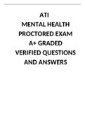 ATI                      MENTAL HEALTH PROCTORED EXAM A+ GRADED    VERIFIED QUESTIONS AND ANSWERS