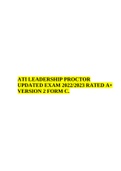 ATI LEADERSHIP PROCTOR UPDATED EXAM 2022/2023 RATED A+ VERSION 2 FORM C.