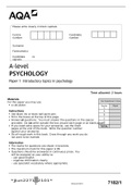 A-level PSYCHOLOGY Paper 1 Introductory topics in psychology