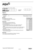 A-level BIOLOGY Paper 1
