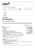 A-level PSYCHOLOGY Paper 2 Psychology in context