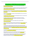 &lpar;solved&rpar; Prophecy RN Pharmacology A&semi; latest 2022 95&percnt;