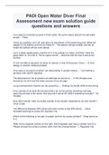 PADI Open Water Diver Final Assessment new exam solution guide questions and answers