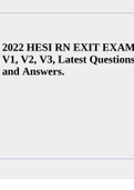 2022 HESI RN EXIT EXAM V1&comma; V2&comma; V3&comma; Latest Questions and Answers