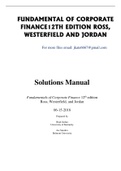 FUNDAMENTAL OF CORPORATE FINANCE 12TH EDITION ROSS, WESTERFIELD AND JORDAN.