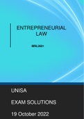 2022 OCTOBER EXAM SOLUTIONS -  Entrepreneurial Law (MRL2601) 