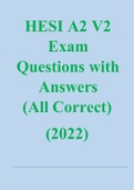 HESI A2 V2 Exam Questions with Answers (All Correct)(2022).