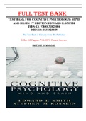 Test Bank for Cognitive Psychology: Mind and Brain 1st Edition Edward E. Smith