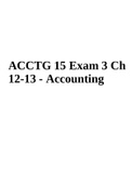 ACCTG 15 Exam 3 Ch 12-13 - Accounting