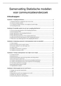 Samenvatting digitale boek Statistische modellen voor communicatieonderzoek (SMCO)