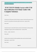 TCIC&sol;TLETS Mobile Access with CCH Recertification Test Study Guide with Complete Solutions