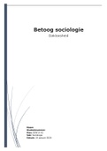 Betoog Sociologie - leerjaar 1 - Social Work - cijfer 9