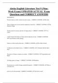 Abeka English Literature Test 9 &lpar;NineWeek Exam&rpar; UPDATED ACTUAL Exam  Questions and CORRECT ANSWERS
