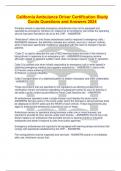 California Ambulance Driver Certification Study Guide Questions and Answers 2024