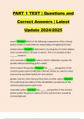 PART 1 TEST &vert; Questions and Correct Answers &vert; Latest Update 2024&sol;2025