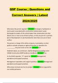 QSP Course &vert; Questions and Correct Answers &vert; Latest 2024&sol;2025