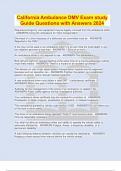 California Ambulance DMV Exam study Guide Questions with Answers 2024