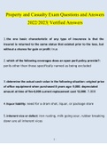 Property and Casualty Exam 2022&sol;2023 &vert; Consisting Of 136 Questions With Verified Answers From Experts