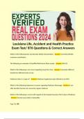Louisiana Life&comma; Accident and Health Practice Exam Test&sol; 876 Questions & Correct Answers&period; 