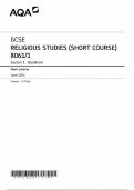 AQA GCSE RELIGIOUS STUDIES &lpar;SHORT COURSE&rpar;QUESTION PAPER 2024 &comma;Section 1&semi;Buddhism &lpar;8061&sol;1&rpar;