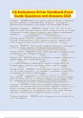 Package Deal For California Ambulance Driver Certificate Exam Questions and Answers 2024