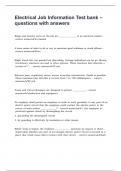 Electrical Job Information Test bank &ndash; questions with answers