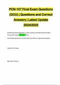 PCN-107 Final Exam Questions &lpar;GCU&rpar; &vert; Questions and Correct Answers &vert; Latest Update 2024&sol;2025