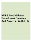NURS 6401 Midterm Exam Latest Questions And Answers - WALDEN