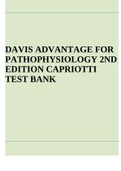 DAVIS ADVANTAGE FOR PATHOPHYSIOLOGY 2ND EDITION CAPRIOTTI TEST BANK