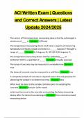ACI Written Exam &vert; Questions and Correct Answers &vert; Latest Update 2024&sol;2025