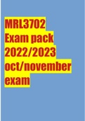 MRL3702 Assignment 1 (ANSWERS) Semester 2 2023 - GUARANTEED DISTINCTION  2 Exam (elaborations) MRL3702 Exam pack 2022/2023 oct/november exam  3 SUMMARY MRL3702 LABOUR LAW NOTES ALL CHAPTERS COMPLETE LATEST UPDATE 2022