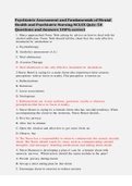 Psychiatric Assessment and Fundamentals of Mental Health and Psychiatric Nursing NCLEX Quiz&colon; 50 Questions and Answers 100&percnt; correct