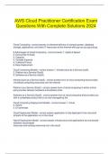   AWS Cloud Practitioner Certification Exam Questions With Complete Solutions 2024