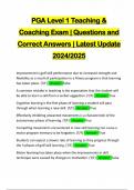 PGA Level 1 Teaching & Coaching Exam &vert; Questions and Correct Answers &vert; Latest Update 2024&sol;2025