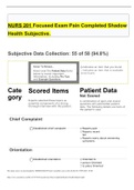 Exam (elaborations) NURS 201 Focused Exam Pain Completed Shadow Health Subjective.